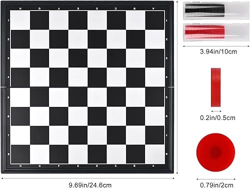 Miniatura 2 de Juego de mesa magnético de damas de viaje con tablero plegable, juguetes educativos familiares para niños y adultos