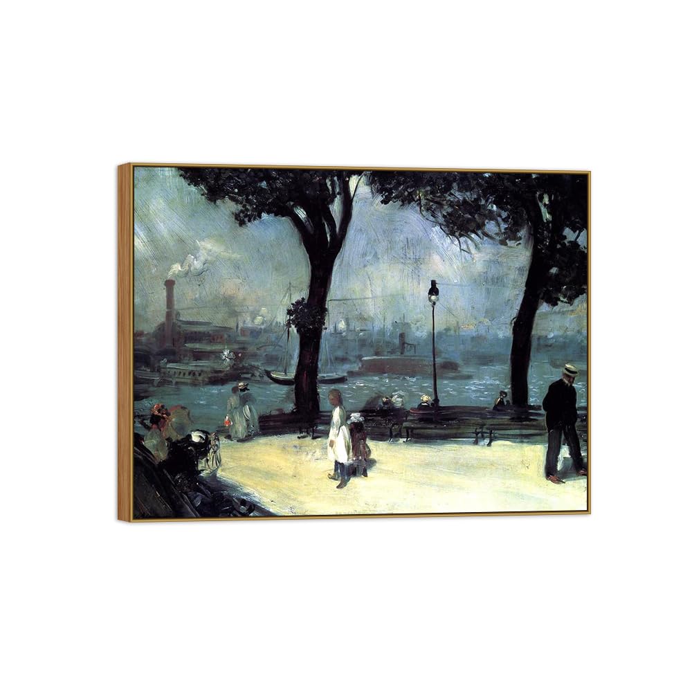 William Glackens Tableau River Cadre en Bois Mur Vide Solution Déco 40x30cm