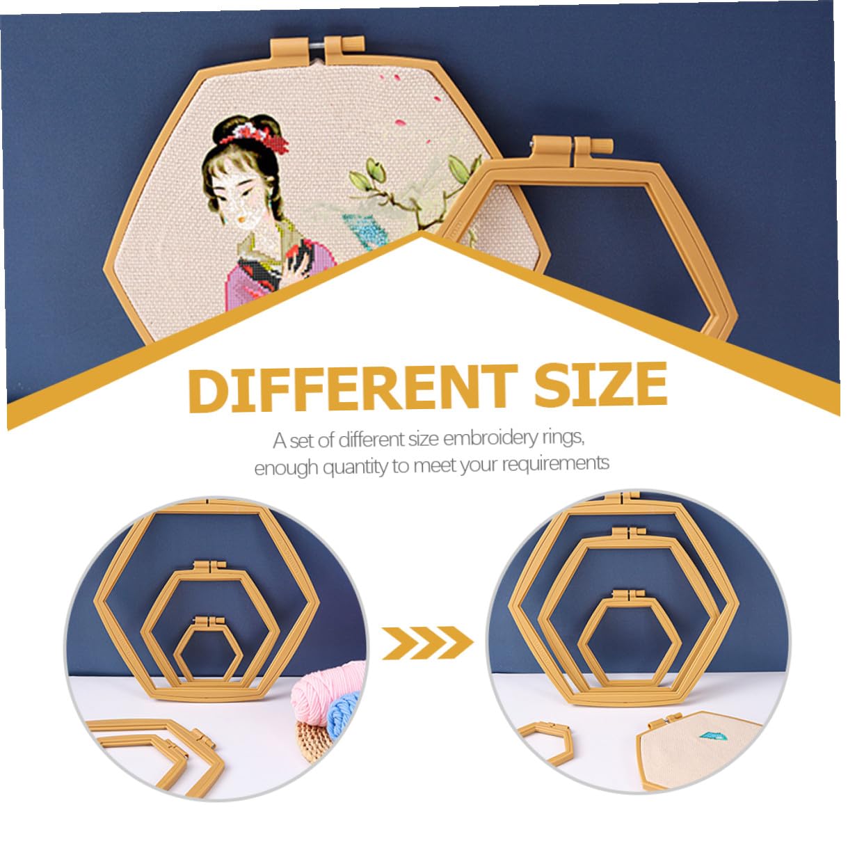 Homoyoyo 4 Aros para Bordar Ajustables de Abs Reutilizables Superficie Lisa, Diseño Simple y Creativo para Bordado y Acolchado Manualidades