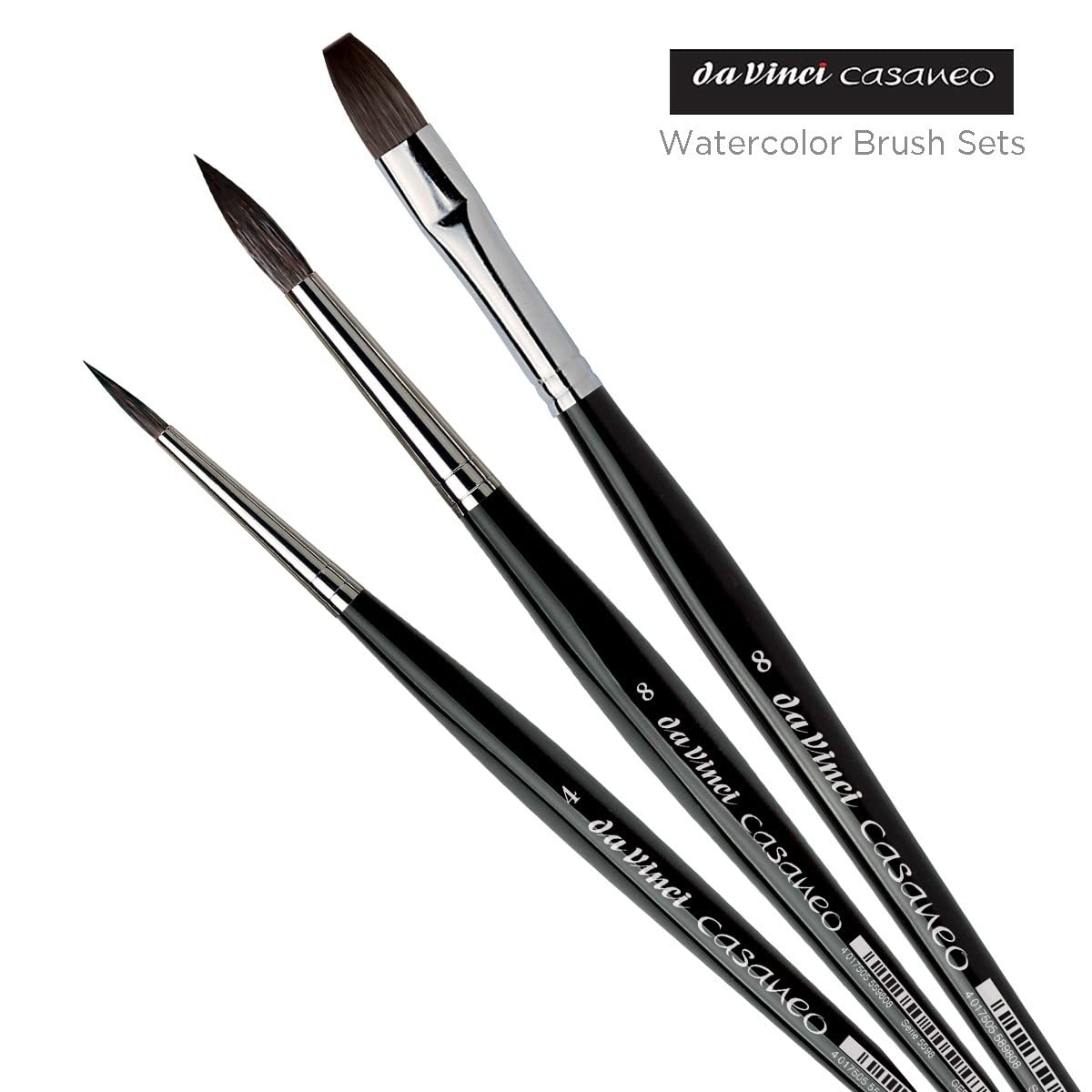 da Vinci Watercolor Series 5386 Casaneo Paint Brush Set, New Wave Synthetics, 3 Brush Set