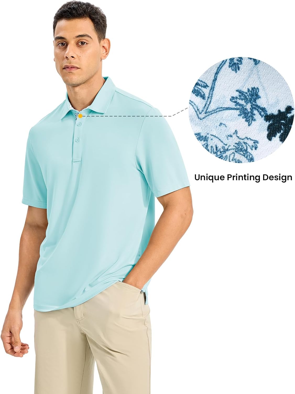 Rdruko Mens Golf Shirts Short Sleeve Dry Fit Performance Collared Shirt Athletic Casual Polos - Image 6