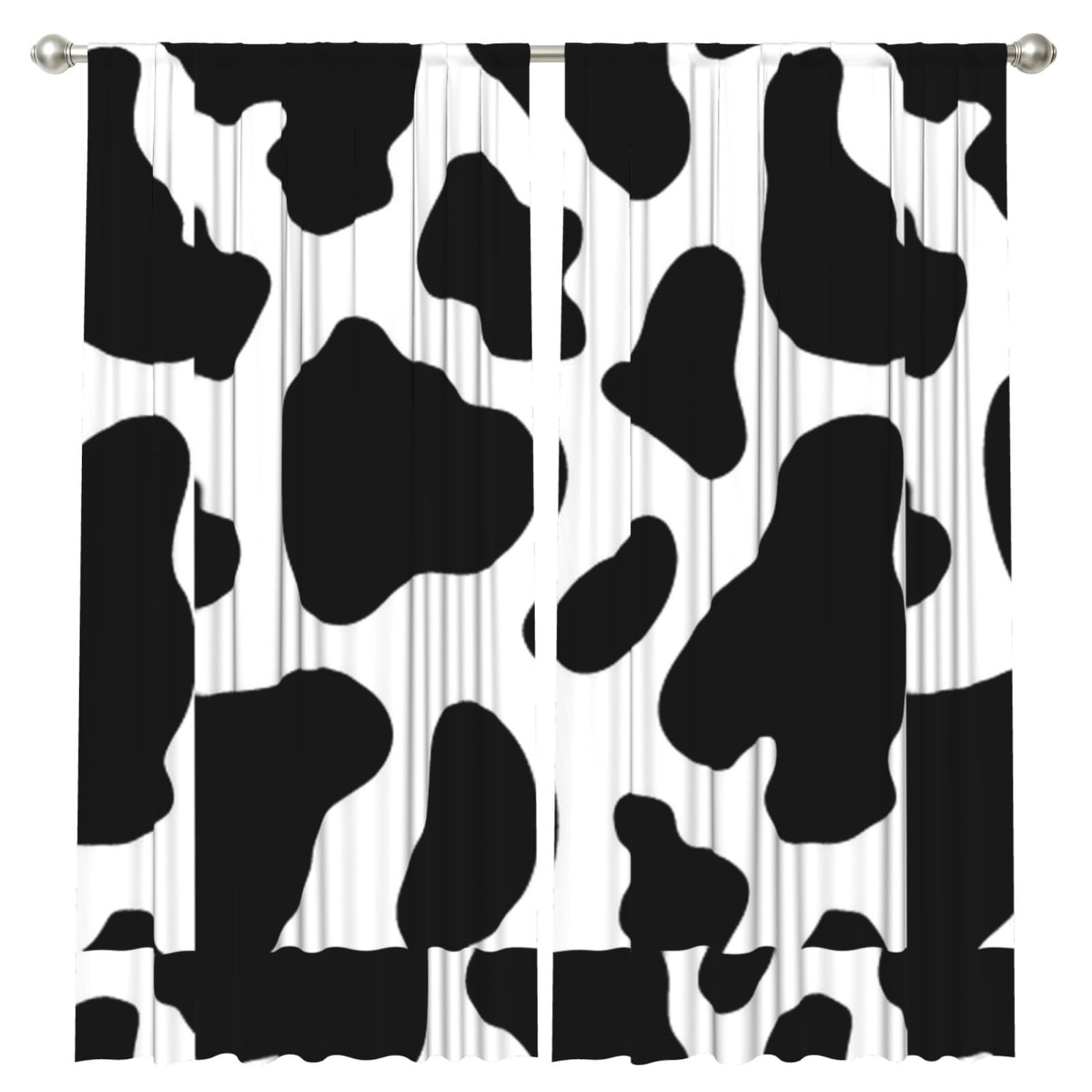 InOmak Cow Spot, 2 Panels Window Curtains 52 x 84 Inch Blackout Curtains for Living Room Bedroom