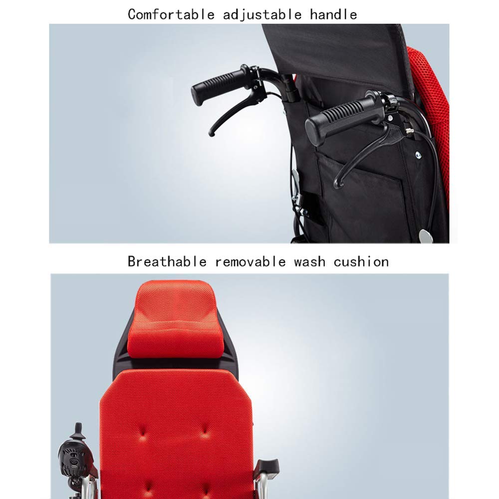 Sedia a rotelle elettrica Pieghevole Leggera, Sedia a rotelle elettrica 2 in 1 per Il Trasporto Seduto e sdraiato, sedie a rotelle elettriche per Adulti e Anziani,