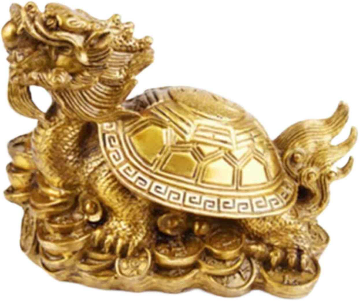 三风水纯铜龙头龟摆件 Feng Shui Figurine Home Office Decor Chinese Gifts 镇宅招财吉祥家居客厅办公装饰品八卦龟包邮 9116