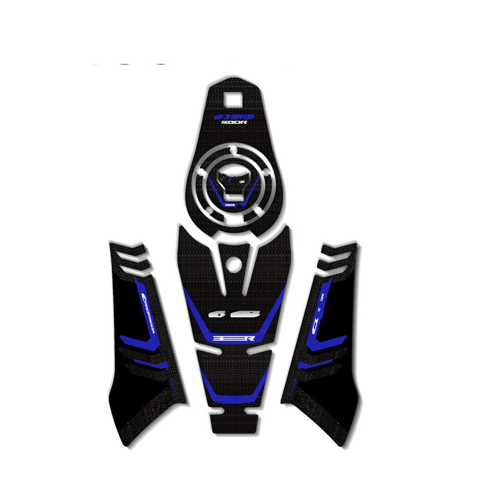Adesivi Serbatoio Carburante Moto In Gel Tappo Serbatoio Adesivi Laterali A Spina Pesce Kit Decalcomanie Per CB300R 2019-2020(Blue)