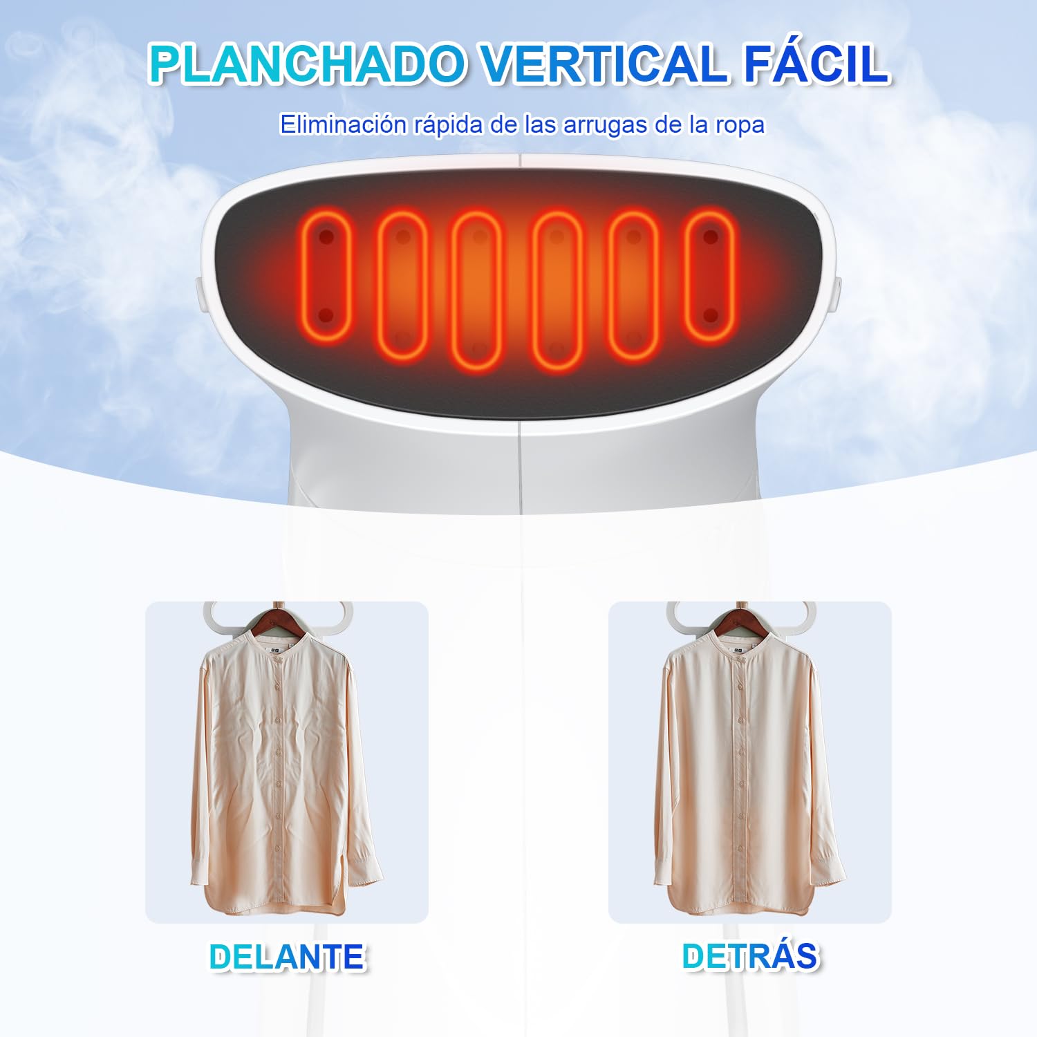Onherm Plancha Vertical Vapor,140ML Cepillo de Vapor,Plancha Vapor 15 Minutos de Planchado Continuo de Ropa,Eliminación Rápida de Arrugas,Ideal Para Viajes,Hogar y Oficina