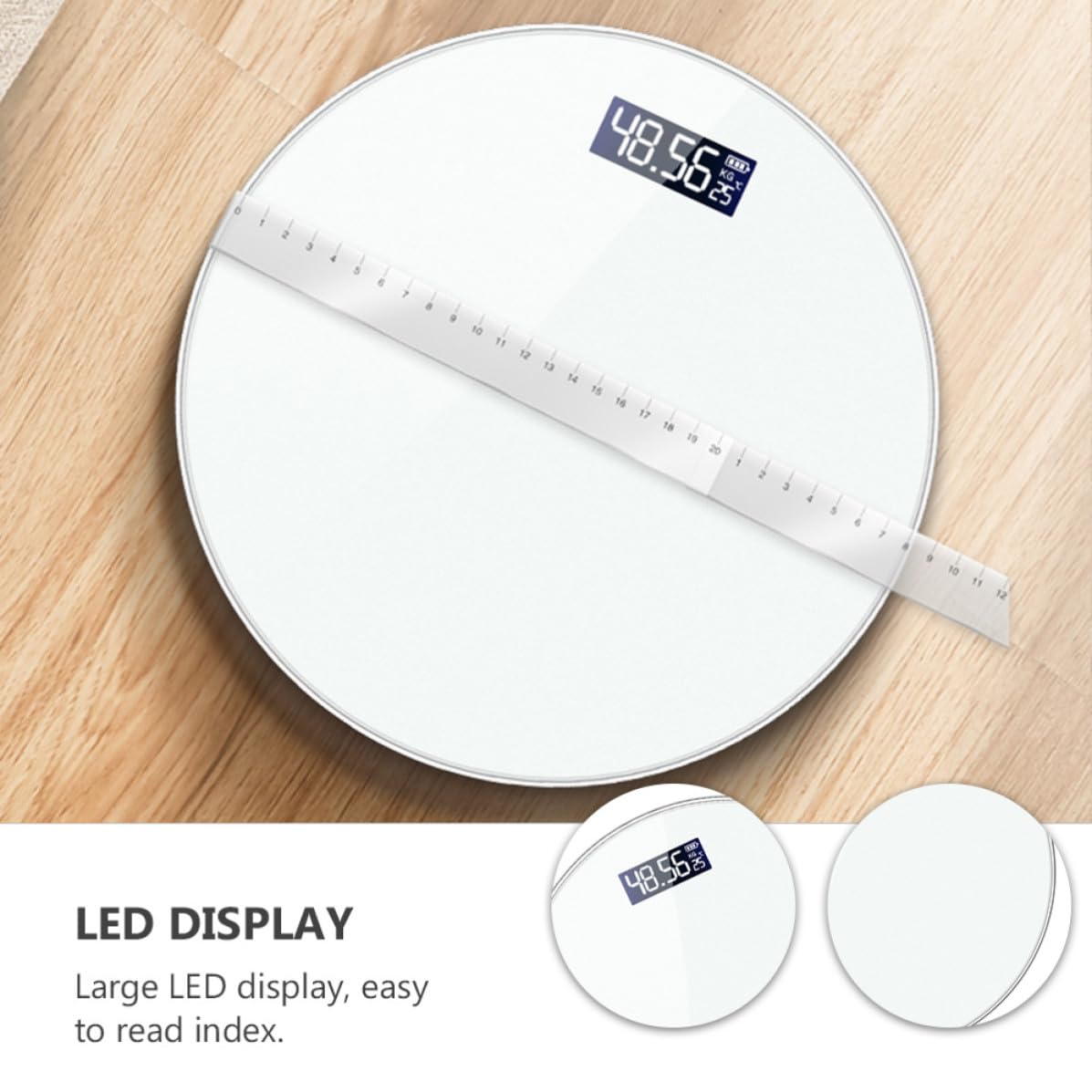 Digitale Körperwaage 0, 2–180kg, Weiß, 10g Teilung
