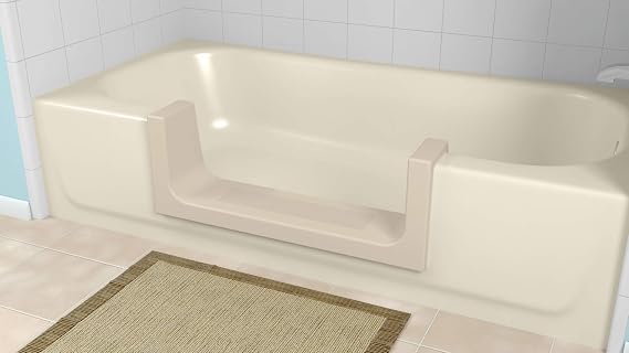 CleanCut Step Bathtub Accessibility Kit - Convert Existing Tub to Step-In Shower (Beige, Size Large)