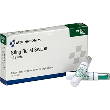 First Aid Only 19-001 Sting Relief Swab (Box of 10)