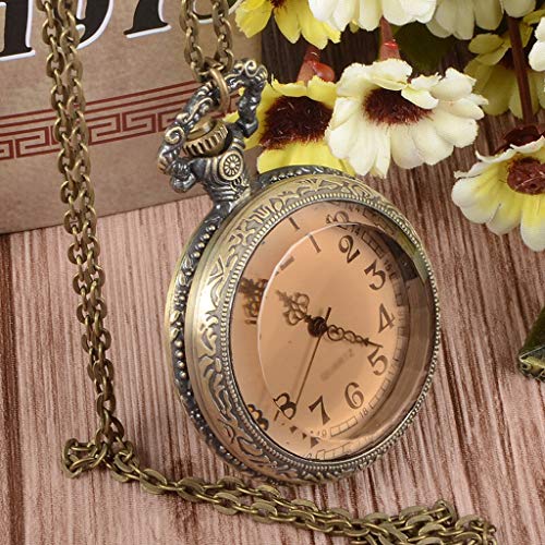 SHUMACHENG2020 Taschenuhren Männer Vintage Transparent Open Face-Taschen-Uhr for Männer Frauen 24hours Unter Zifferblätter Taschenuhr Taschenuhr Cover