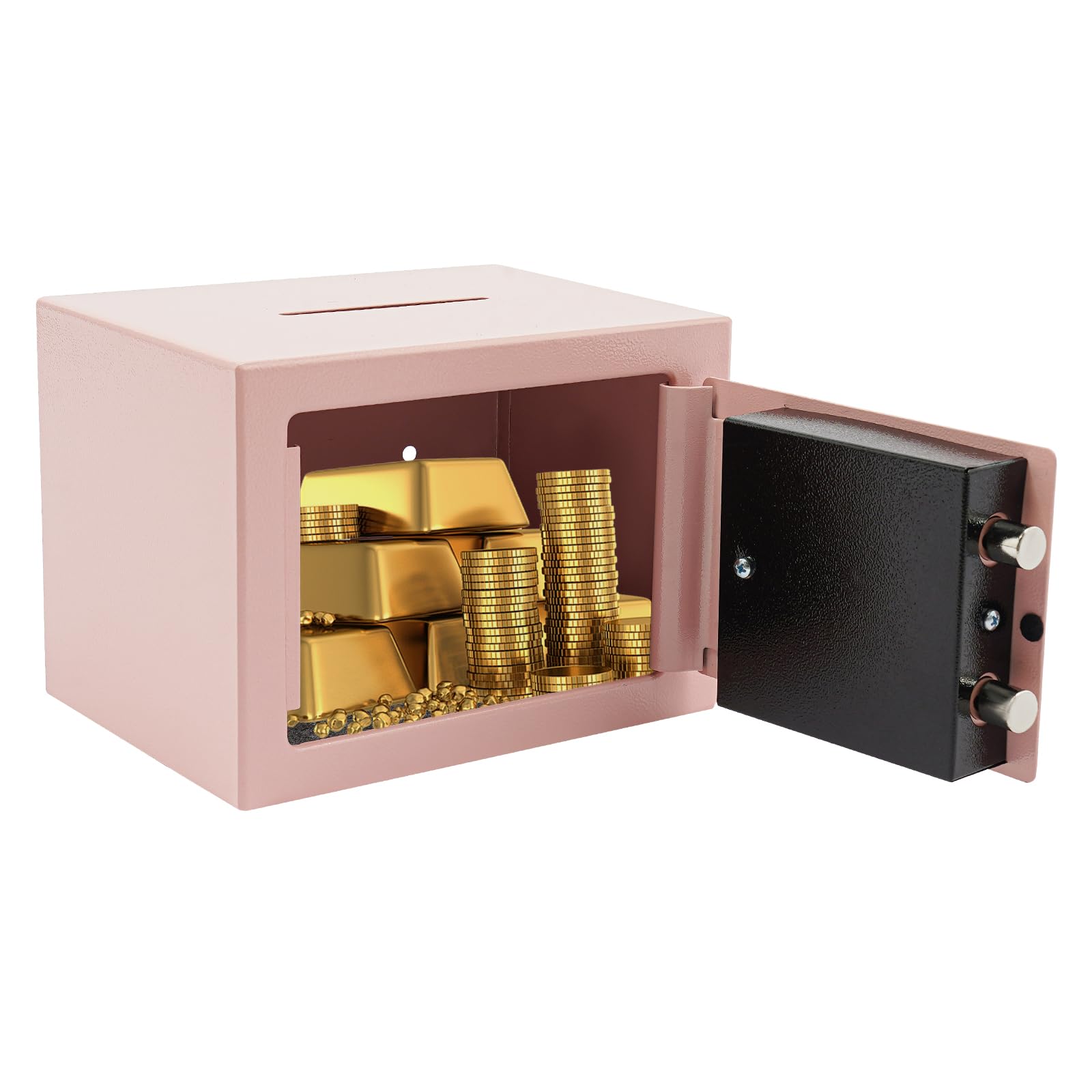 Caja fuerte para llaves, caja de dinero con cerradura con ranura, 4,6 l, caja fuerte para el hogar, hucha, caja fuerte pequeña con llave, caja fuerte mecánica para muebles para el hogar con llave