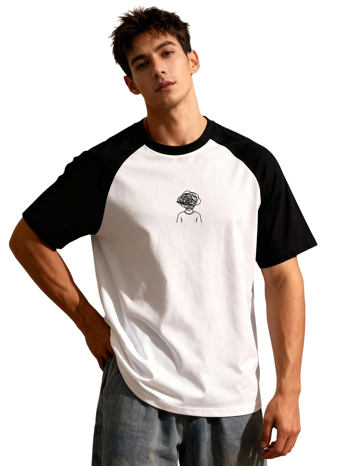 tom milton Men Round Neck Reclon Half Sleeve Oversize Tshirt-picture-48