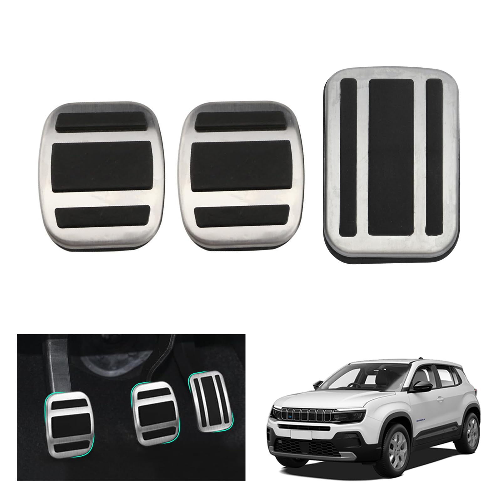 GAFAT Nouva J-eep Avenger 2023 2024 Pedali per Gas e Freni, Avenger Pedali Copertura Pedali Piastra di Copertura Pedali, Compatibile con Jeep Avenger Accessori [Cambio Manuale]