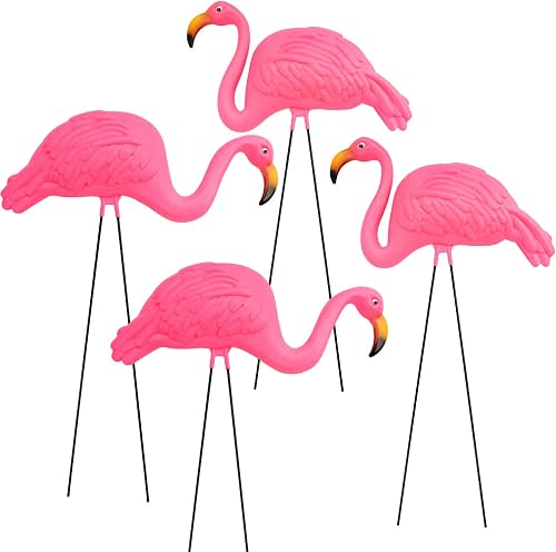 GiftExpress Pink Flamingos Yard Decorations - 4 Pack Extra Large