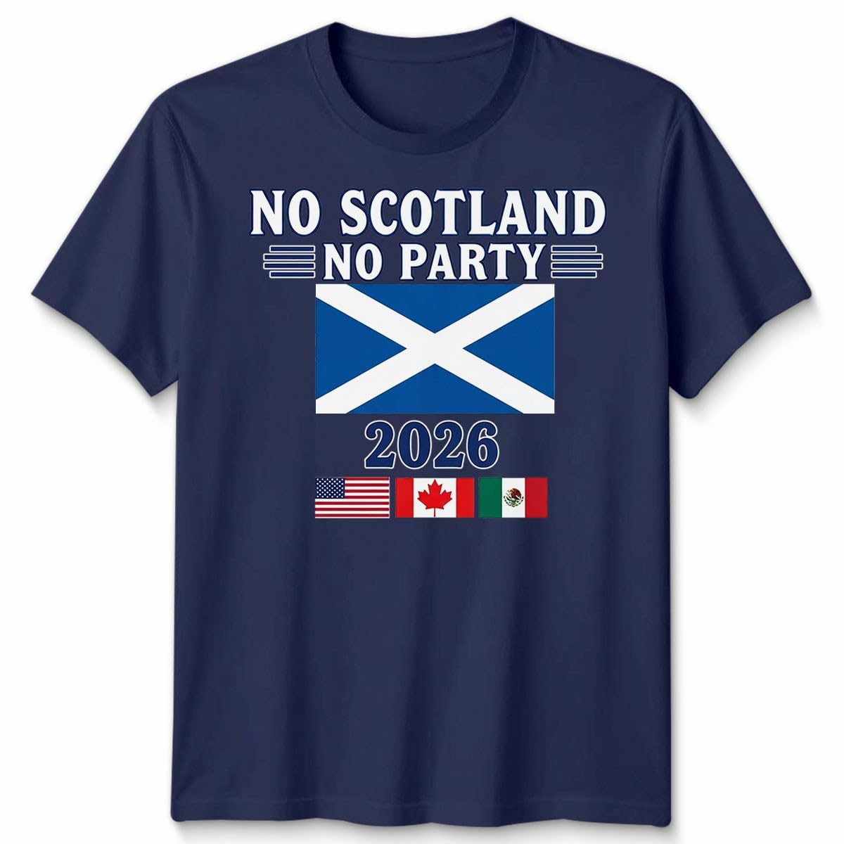 D&T Unisex Tshirt Scotland Football USA Cup Football Tournament of The World 2026 12-13 Years Navy