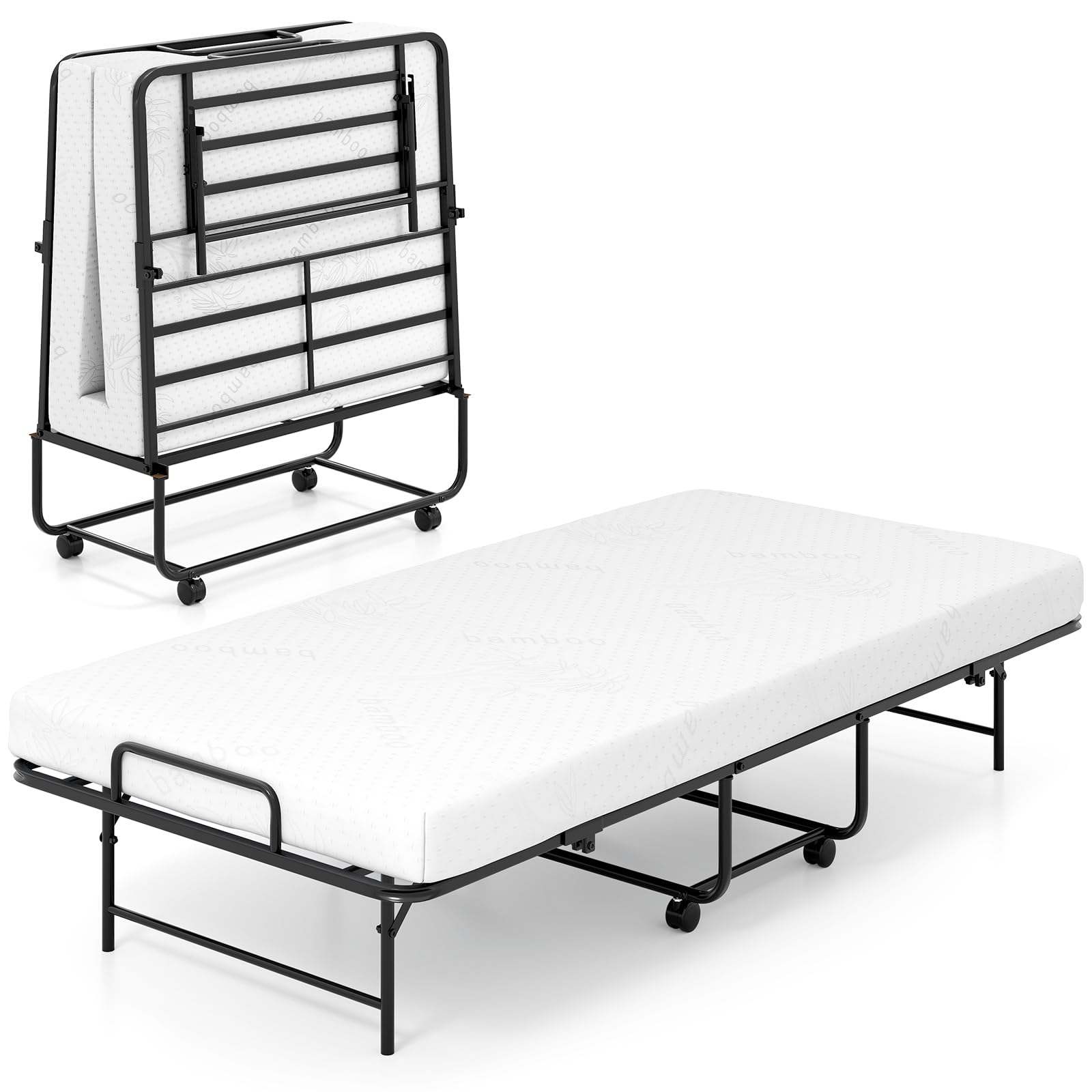 costway lit pliant 190x90 cm avec