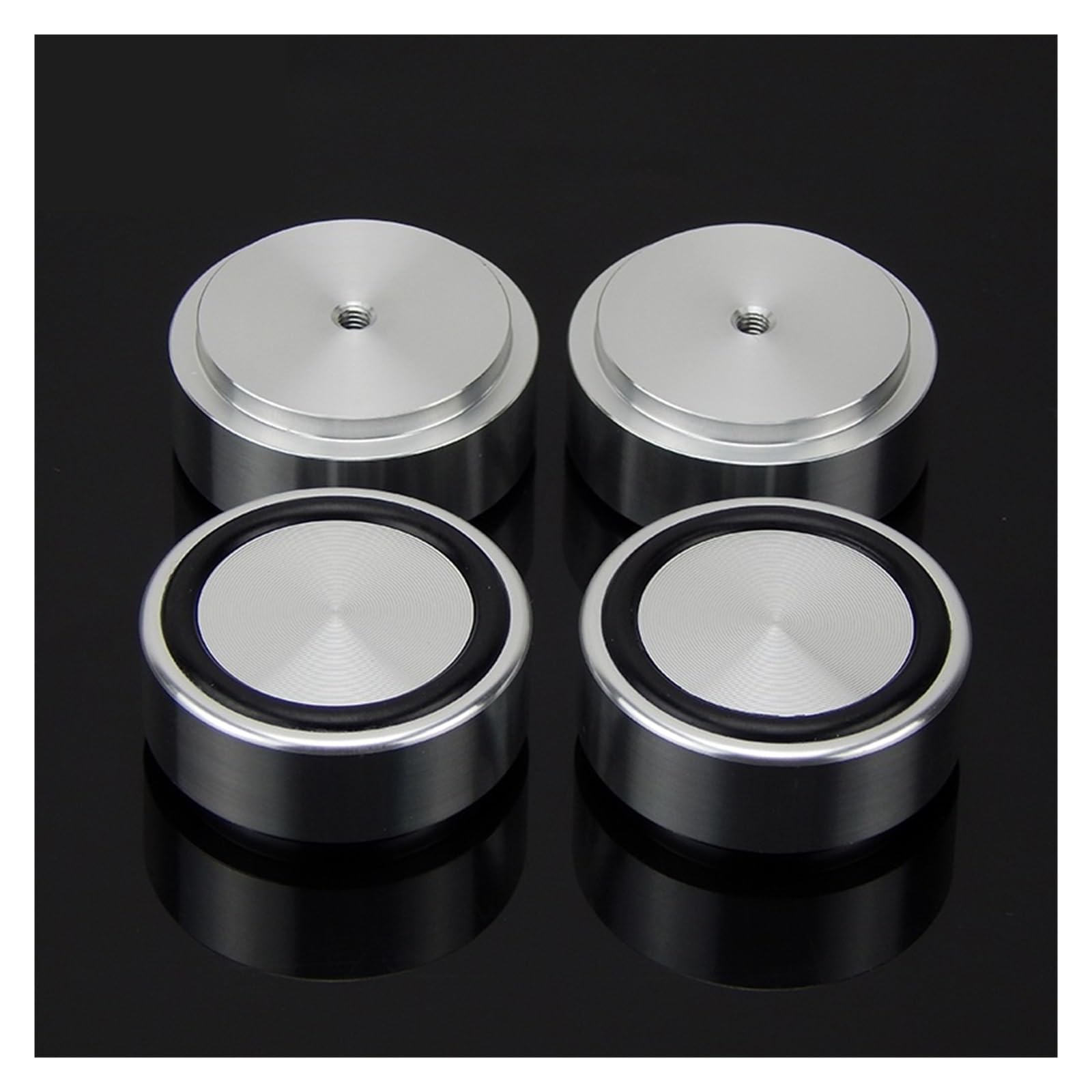 Aluminiowe podkładki pod stopy do wzmacniaczy audio dekoder obudowa komputera bufor absorpcja tłumienie aluminiowe maty na stopy 39 * 17mm(Black)