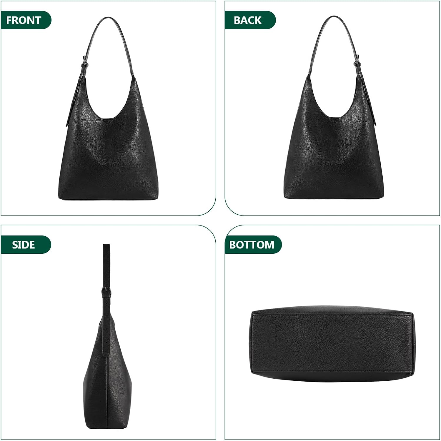 Hobo Bag for Women, Vegan Leather Slouchy Shoulder Handbags Purses for Women with Adjustable Strap - Image 6