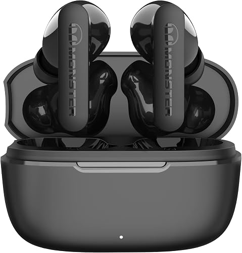 Monster N-Lite Clear Talk Wireless Earbuds Bluetooth 5.3 Headphones, IPX8 Waterproof in Ear Headphones, Fast Charging for Sport Bluetooth Earbuds