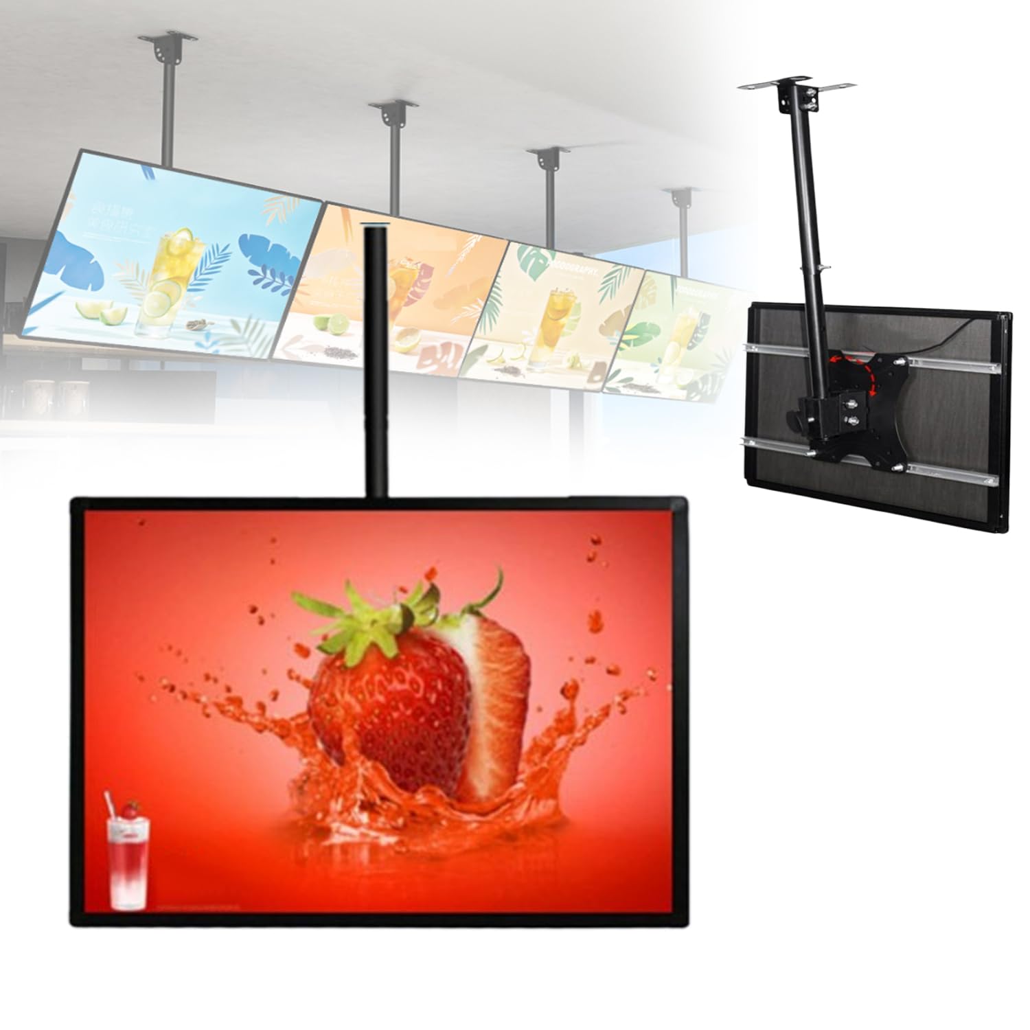 LED Poster Frame Light Box - Ultra-Slim, Wall-Mounted Indoor Advertising Display with Adjustable 45° Tilt Angle, Ideal for Restaurants, Shops, and Cafes, 400 x 500mm