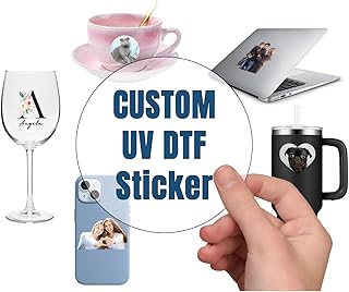 Custom UV DTF Transfer Sticker for Metal/Glass/Car/Cup,Personalized Logo/Image/Text 3D UV Self-Adhesive Stereo Crystal Decals