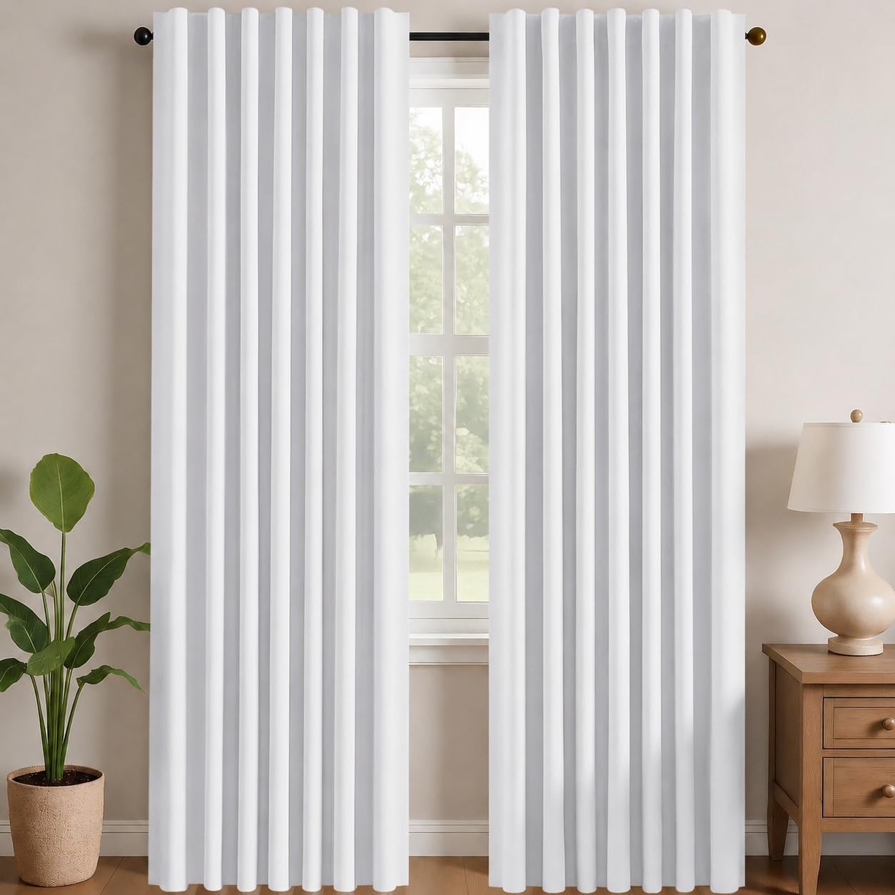 Deconovo Verdunkelungsvorhänge Blickdichte Gardinen mit Kräuselband Schlaufen Vorhang 3-in-1 Thermo Vorhänge gegen Hitze Curtains für Wohnzimmer Schlafzimmer, H300 x B140 cm, Silber Grau, 2er Set