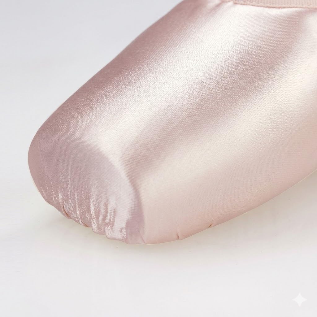 Ballett Spitzenschuhe Damen & Mädchen – Professionelle Ballettschuhe Rosa aus Satin oder Canvas mit Aufgenähten Bändern und Ledersohle,Pointe Shoes für Balletttraining, Spitzentanz,Aufführungen