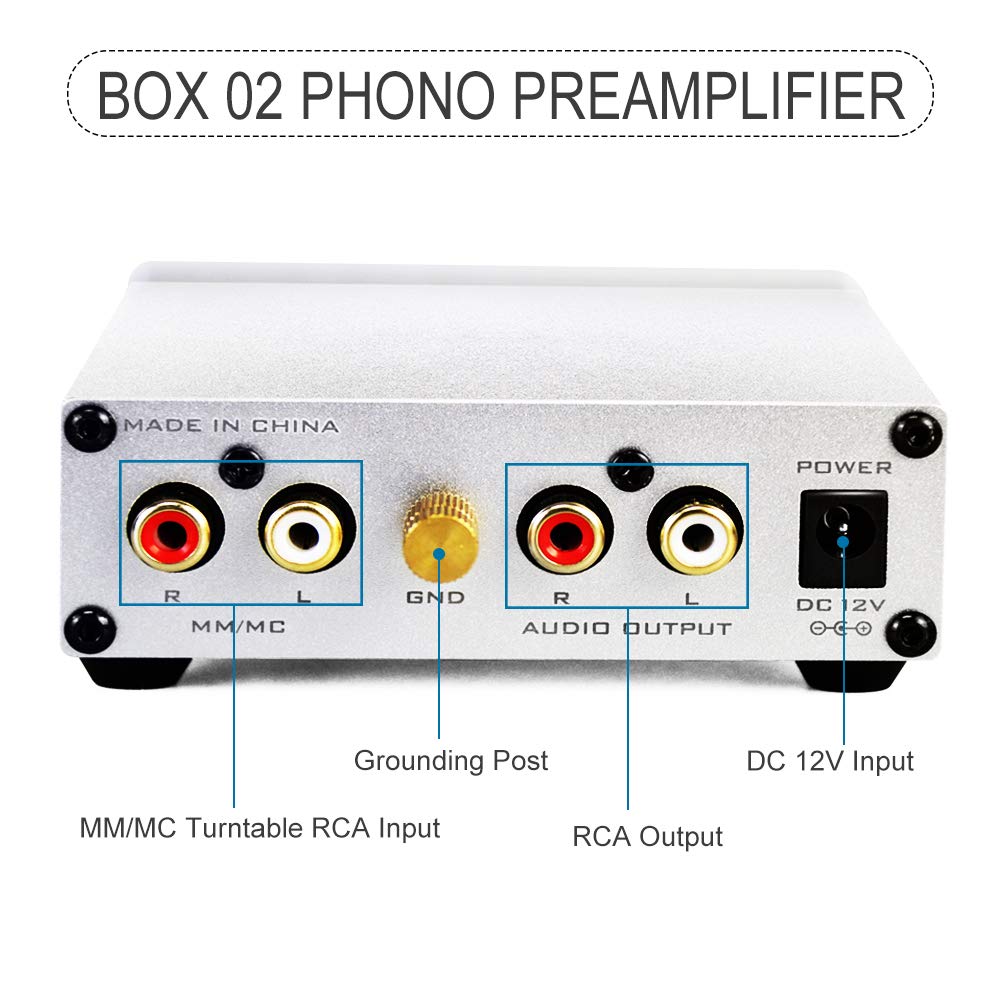 FX AUDIO Box 02 Phono Preamp Low Noise Gain Gear Phonograph