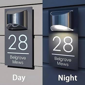 人文 welcome to the prudential TIRXUIND Personalized Solar House Number Plaques with Light