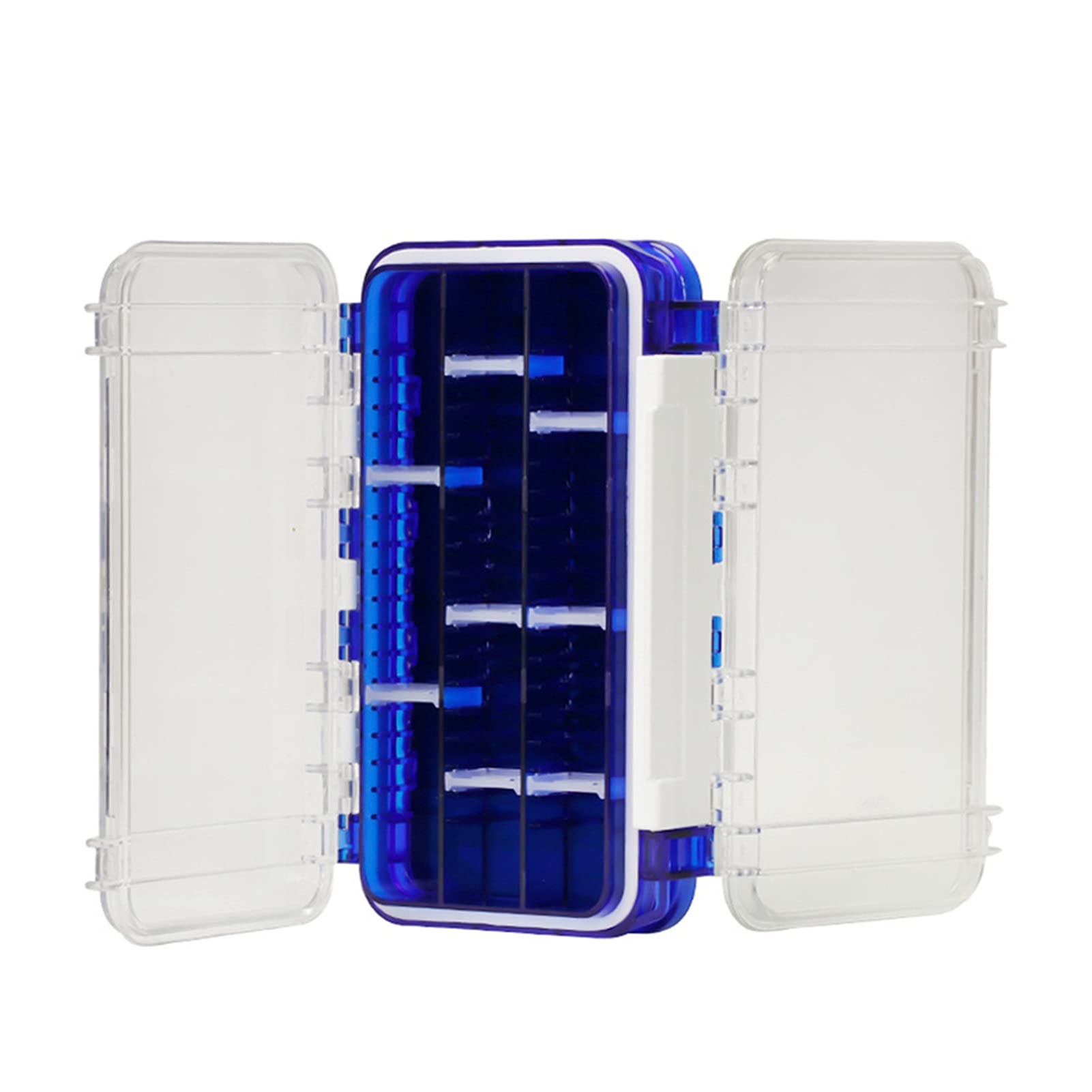 Angelzubehör Angelköder Haken Aufbewahrungsbox Doppelseitige Angelgerät Werkzeuge Organizer Hülle Fischhaken Köderköder Aufbewahrungskoffer Kleinteilebox (Color : Blauw)
