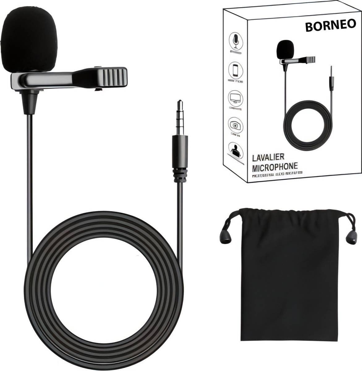 PLEATPACK® Borneo Noise Cancellation Clip Collar Mic Condenser for YouTube Video | Interviews | Lectures | News | Travel Videos Mike for Mobile Microphone-image-4