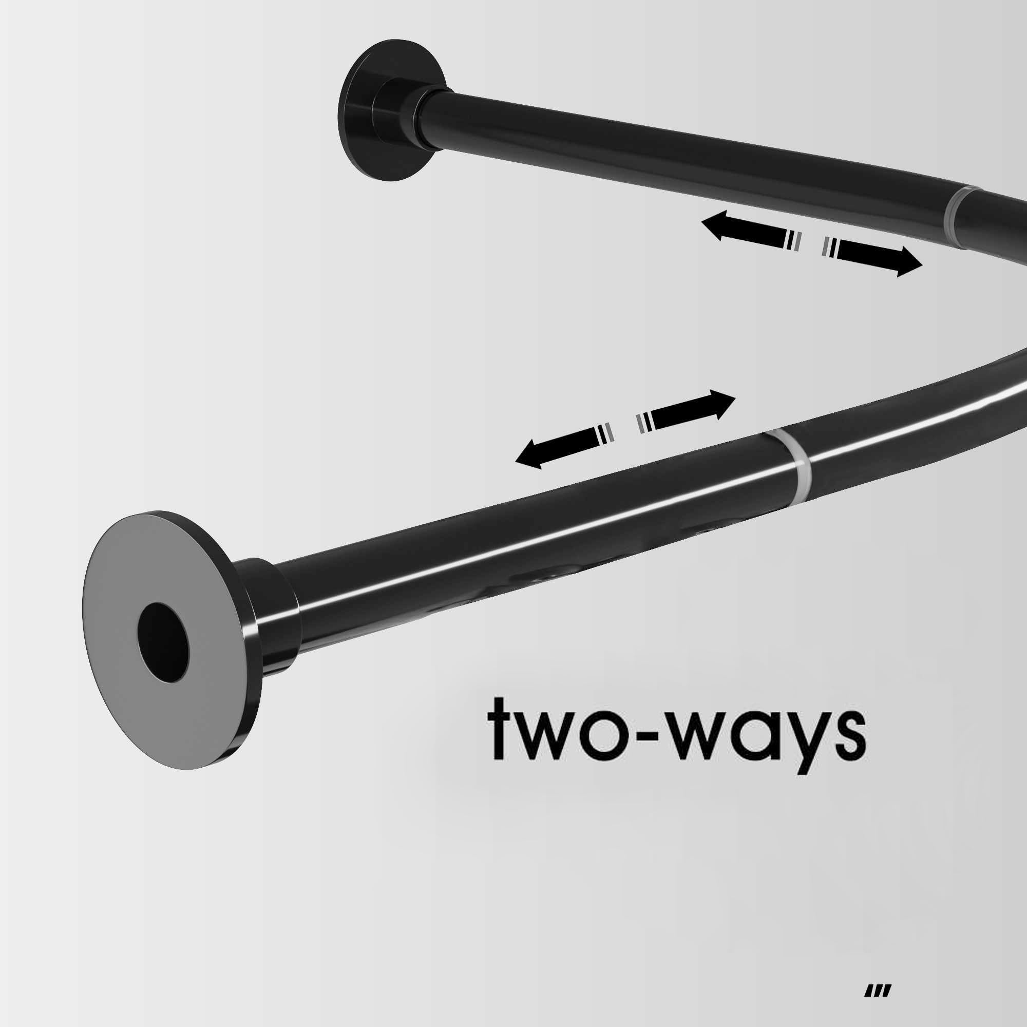 Asta Doccia Angolare Curva Senza Foratura - Regolabile Per Bagno E Spogliatoio - Foto 11
