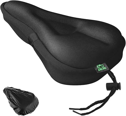Zacro Cojín para el asiento de bicicleta con funda de gel acolchada para hombres y mujeres asiento de bicicleta cómodo y extra suave compatible con