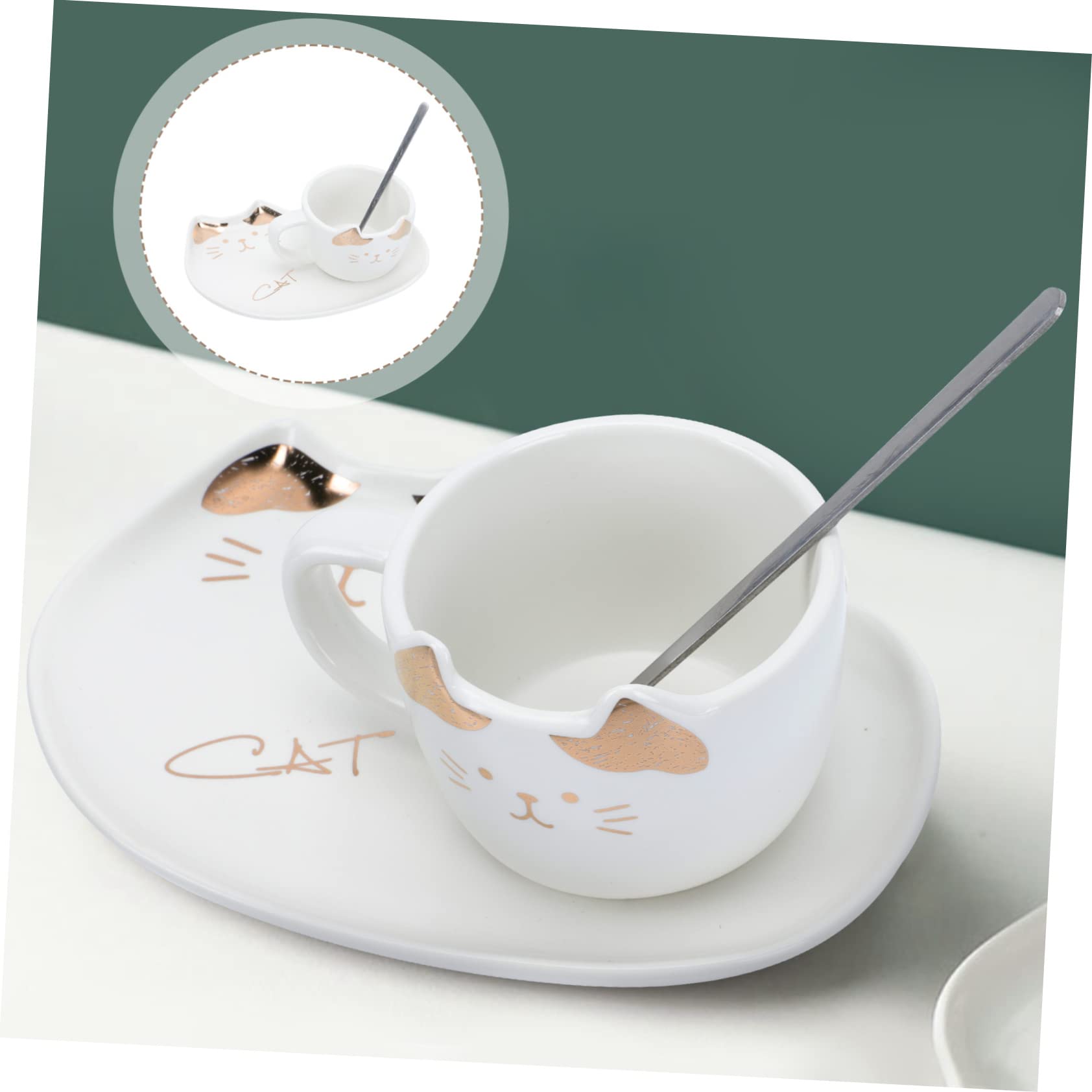 Tasses à café en céramique, Tasse et soucoupe en porcelaine fine, 1 ensemble de tasses à café en forme de chat, verre expresso, drapeau de vélo, tasses à expresso italiennes, tasses à café expresso au