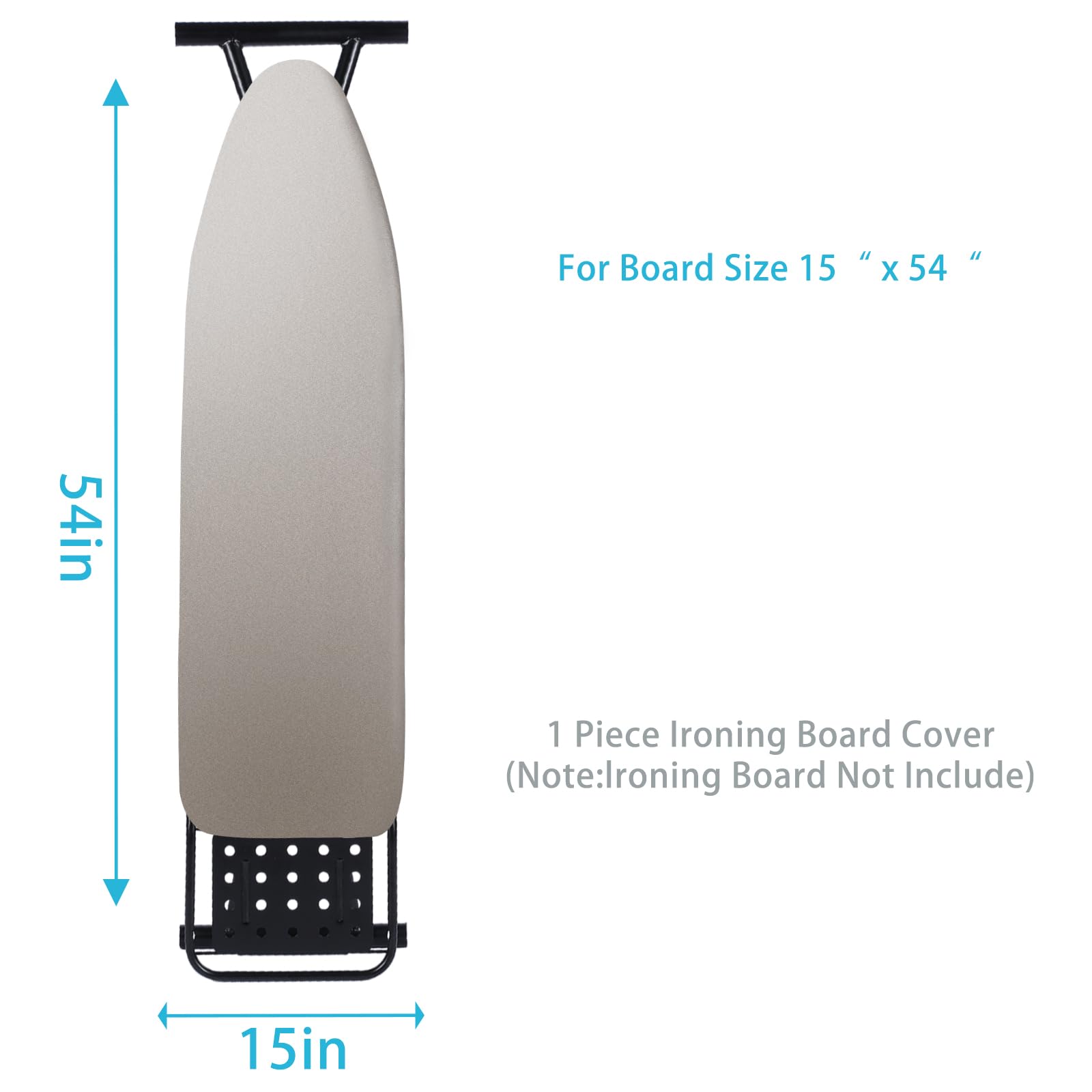 BNDX Funda De Silicona Para Tabla Planchar, Revestimiento, Acolchado Resistente a Las Quemaduras, Extra Grueso Y Resistente, 4 Capas, Borde Elástico 2 Pulgadas, Hebillas Clic
