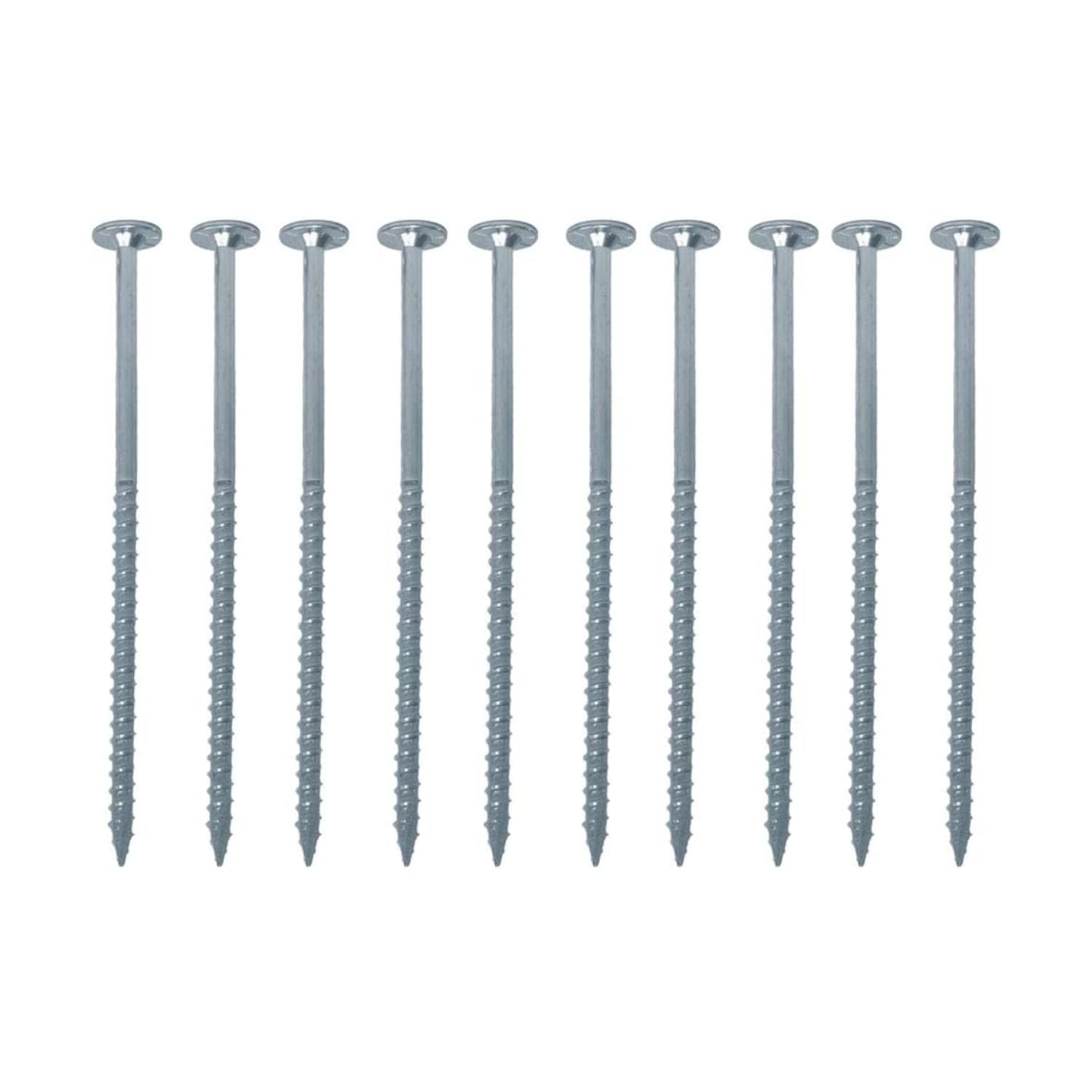 PowerHead Wood Screws with Oversized Flat Head - Self-Tapping Point - 3", #2 Square Drive, Zinc Finish, 150-Pack - 02193