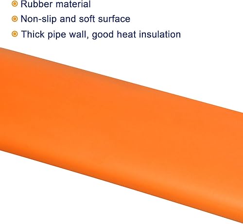 Miniatura 3 de MECCANIXITY Mangos de mango de tubo de agarre de espuma 1.378 in ID 1.850 in OD 10" naranja para utensilios, fitness, herramientas mango soporte
