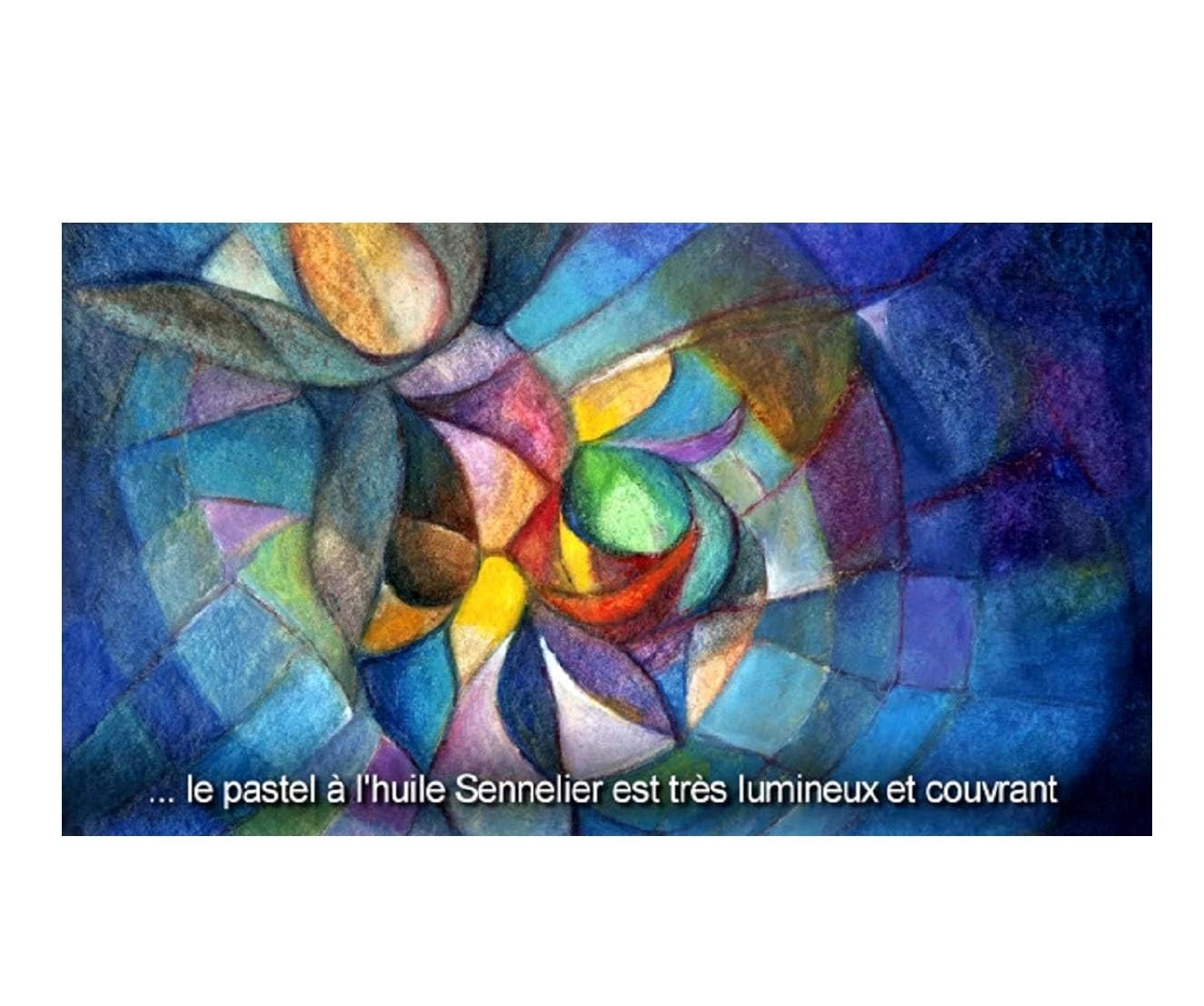 Sennelier Olio pastello Pad spirale 12 fogli - 340 g/m² con divisori cristallo (protezione) senza acidi. 16 x 24 cm