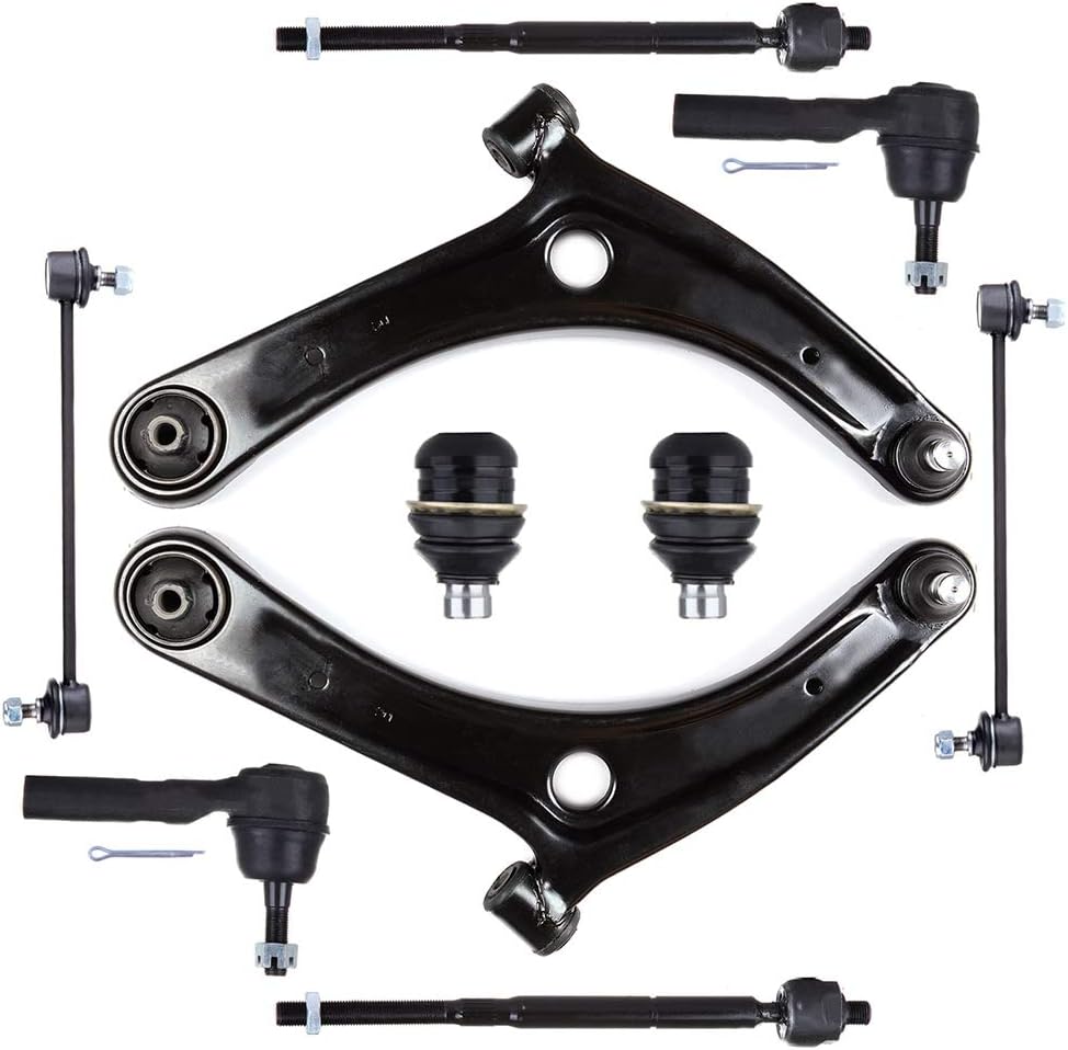 OCPTY - New 10-Piece Lower Control Arm Inner Tie Rod End Outer Tie Rod End Sway Bar End Link Lower Ball Joint fit 2007-2012 For Dodge Caliber 2007-2014 For Jeep Compass 2007-2014 For Jeep Patriot