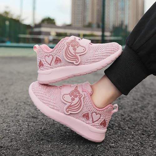 Geerx Yumi Toddler Girl Athletic Tennis Shoes Lightweight Breathable Comfortable Walking Running Unicorn Sneaker Baby Pink Size 12 #TOP6