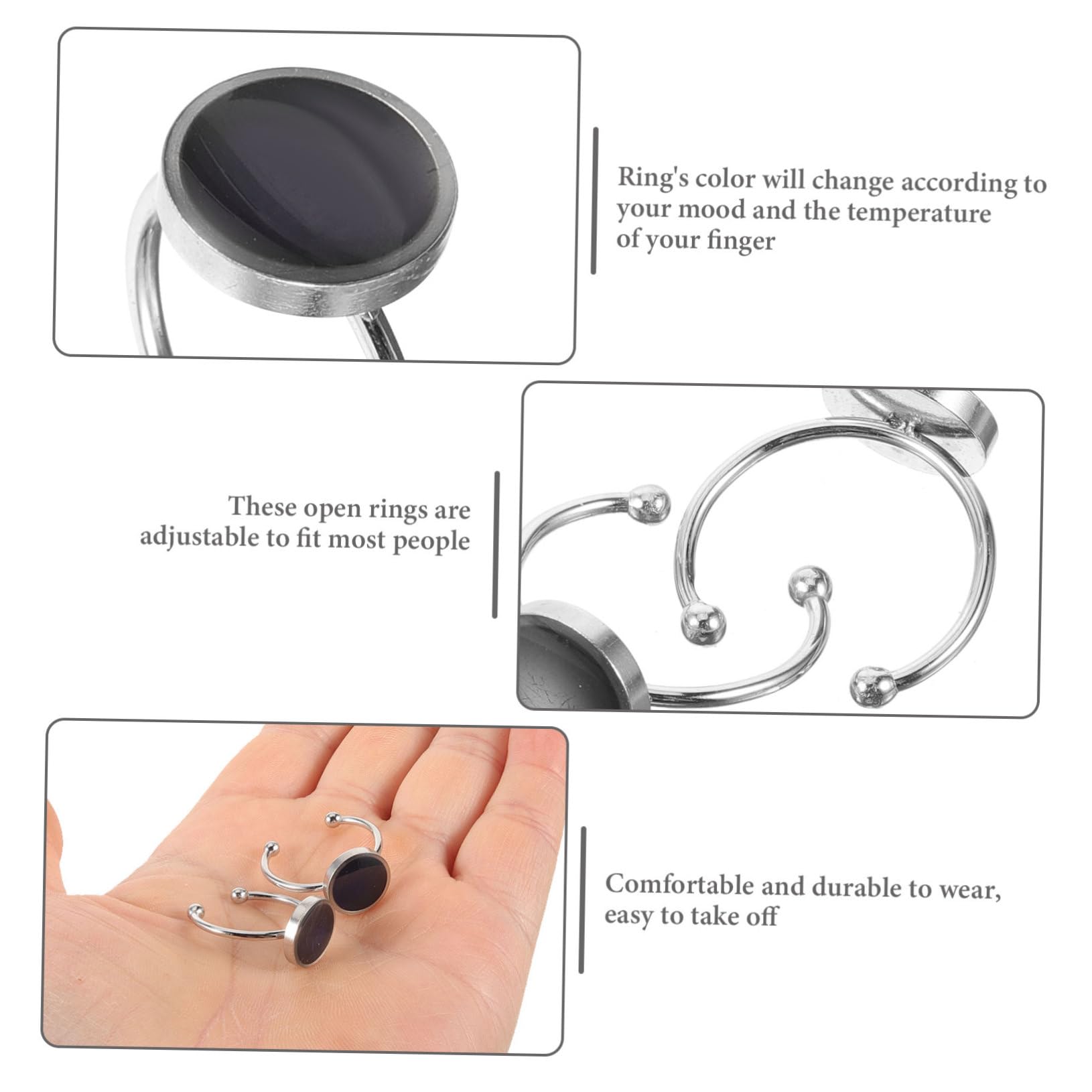 Housoutil 5 Series Anillos De Cambio De Color Ajustables Para Joyería Unisex Inoxidable Accesorios Para Adultos Y Adolescentes 5 Piezas X 5