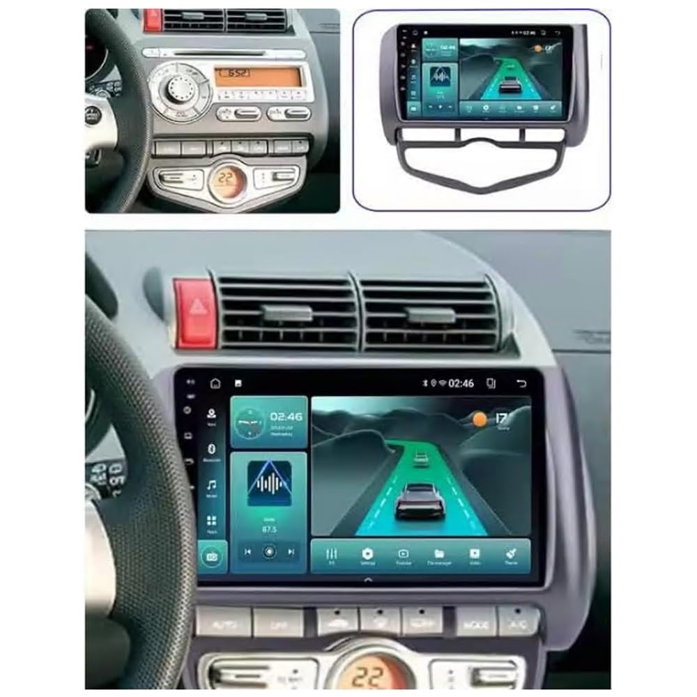 Radio Samochodowe dla Honda Jazz 2002-2007 Przenośny OdtwarzaczDotykowym Hd, Bluetooth, Wi-Fi, Radiem, Wideo I Muzyką; Mirror Link, 4 Rdzeń 1G+16G