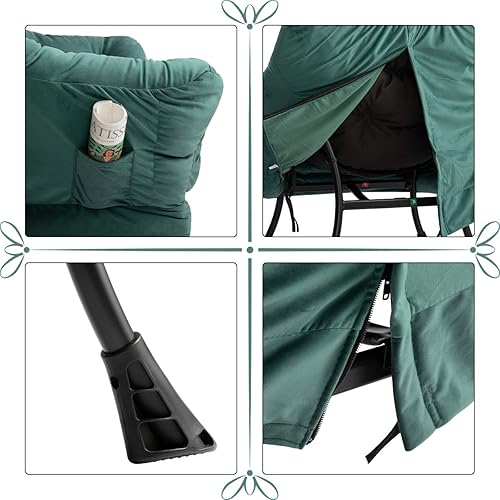 Miniatura 76 de HollyHOME - Silla perezosa grande de tela para sala de estar, silla de lectura, acogedora silla de descanso con reposabrazos, sofá de ocio, color