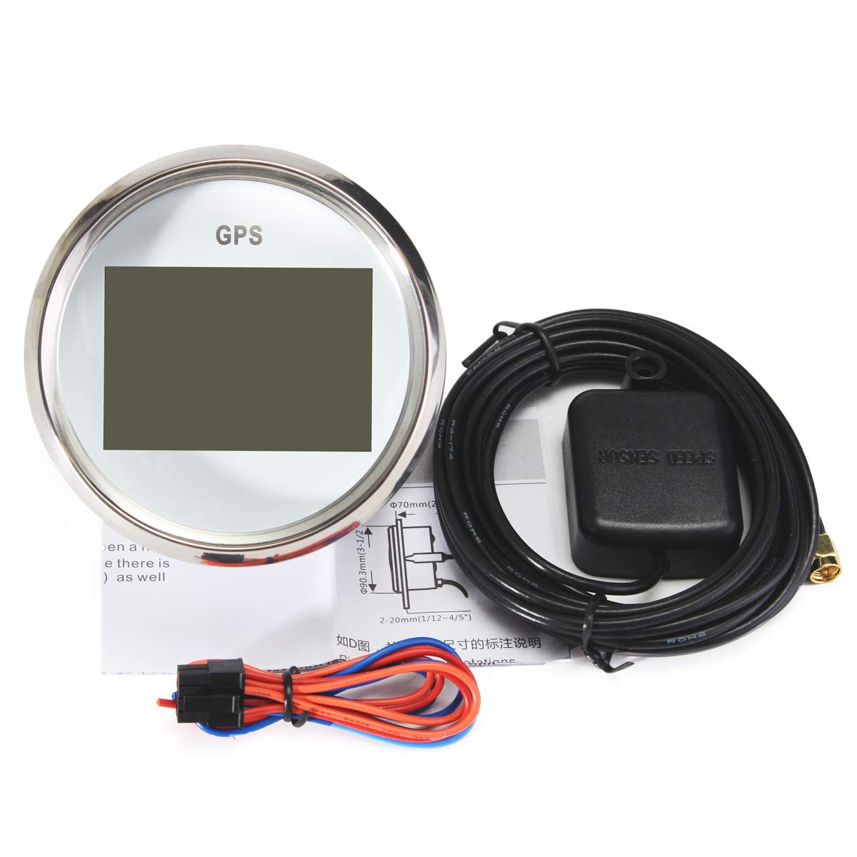 Impermeable GPS Digital Pantalla De Lectura del Cuentakilómetros Medidor De Odómetro para Auto Coche Camión Marino 85Mm