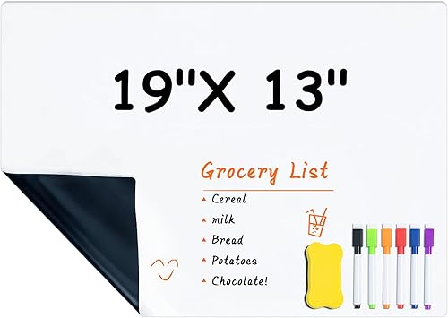 Miniatura 9 de M&G Pizarra magnética de borrado en seco para refrigerador, pizarra blanca de 16 x 12 pulgadas para cocina, juego de pizarra blanca para