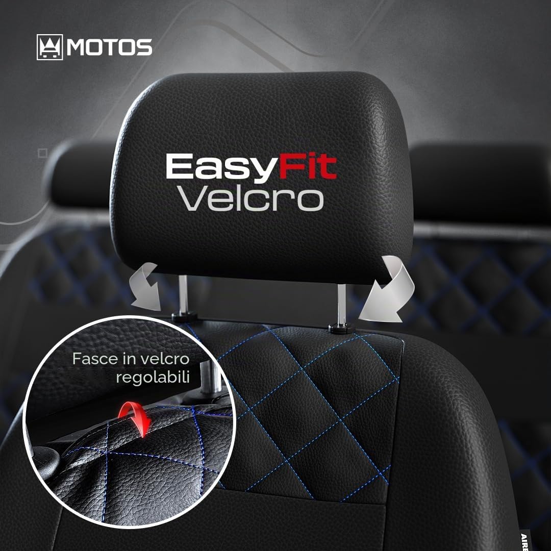 MOTOS Coprisedili universali Copri Sedile Auto per FORD Fiesta con Sistema Airbag Attivo, Materiale a Tre Strati, Look Elegante, Personalizzazione Perfetta, Applicazione Versatile per Automobilisti e