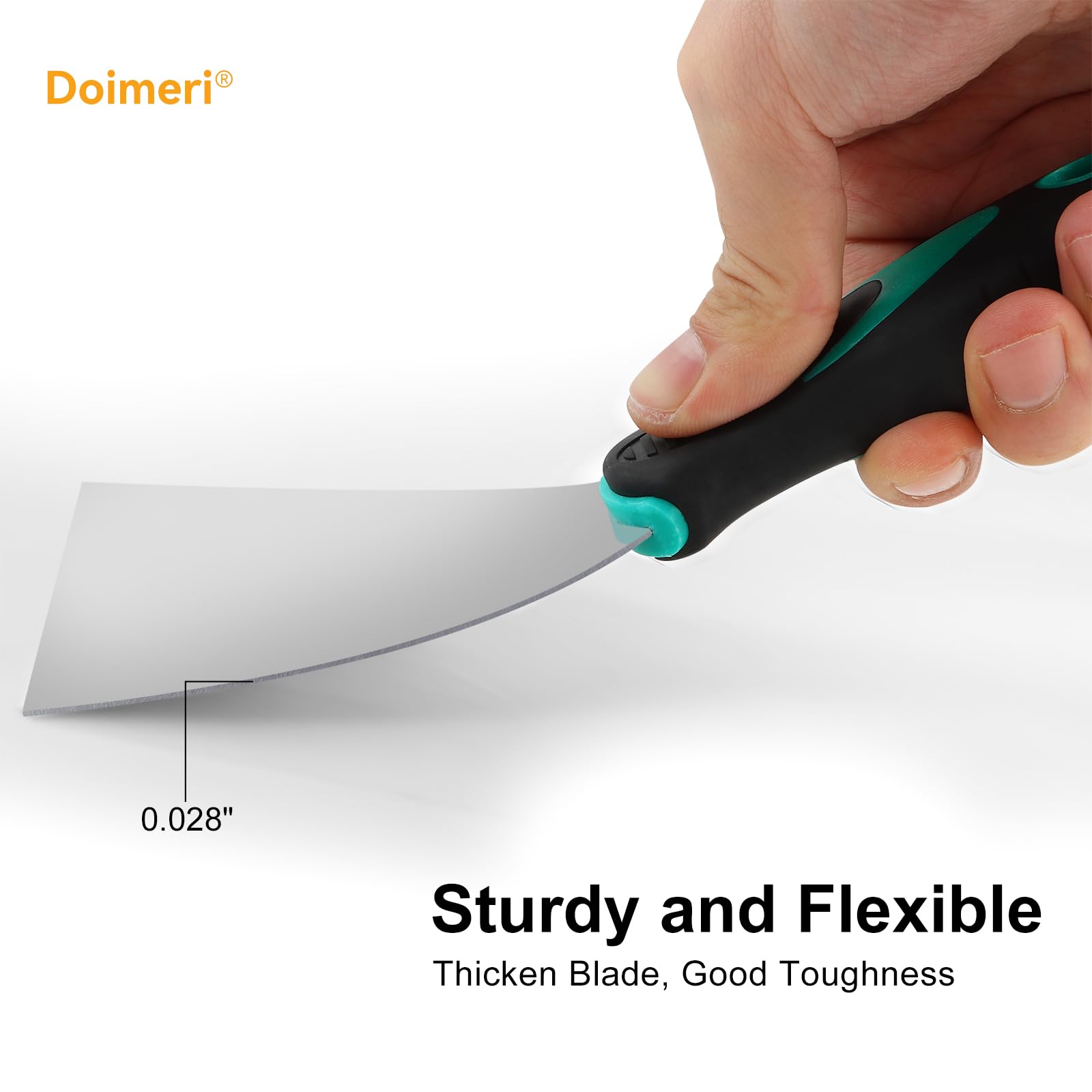 6 Pack Putty Knife, 1” 1.5” 2” 3” 4” 5” Spackle Knives, Premium Stainless Steel Paint Scraper, Perfect Tools for Repairing Drywall, Removing Wallpaper, Applying Mud or Plaster
