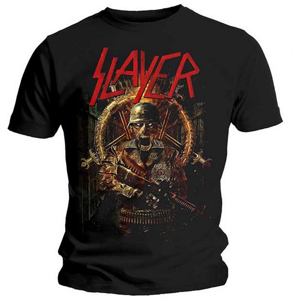 Slayer Men's Hard Cover Comic Book (Back Print) T-Shirt, Black (Black Black), XX (Size:XX-Large)