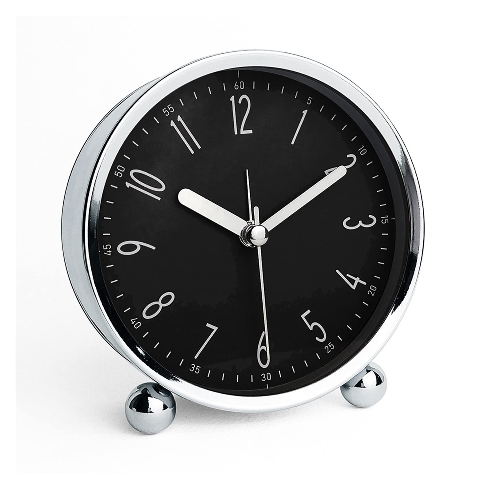 DKIUGL 4-inch Metal Bedside Silent Alarm Clock Fashion Simple Digital