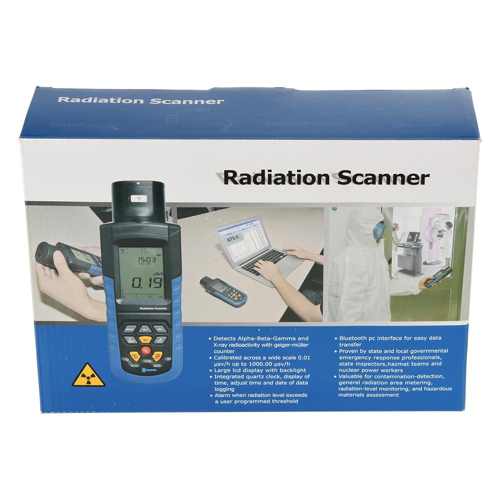Radiation Scanner/Portable Geiger Counter/Geiger Counter for Environmental & Industrial Use, Bluetooth Data Transfer, and CE/FCC Certified; Model: CEM DT-9501